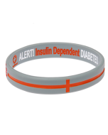Diabetes Insulin Dependent - Silver Stripe Reversible Medical Bracelet