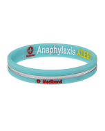 Designer Anaphylaxis Turquoise Stripe Medical Alert Bracelet
