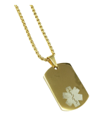 Rustic Patina Gold Stainless Steel Dog Tag