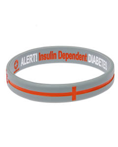 Diabetes Insulin Dependent - Silver Stripe Reversible Medical Bracelet