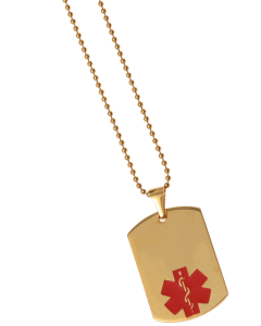 Red Gold Dog Tag Blank