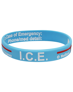 Light Blue ICE - Reversible Write On Medical ID Bracelet