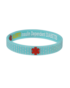 Designer Insulin Dependent Diabetes Turquoise Dots Medical Alert Bracelet