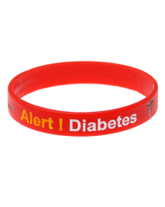 Diabetes - Red Reversible Write On Medical Bracelet