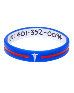 Blue Cross - Reversible Write On Medical Bracelet