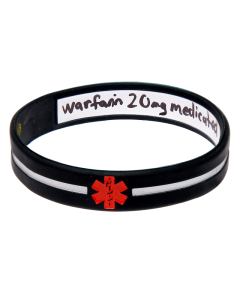 Black Cross - Reversible Write On Medical Bracelet