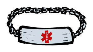 medic alert Bracelet with star of life cross medical symbol